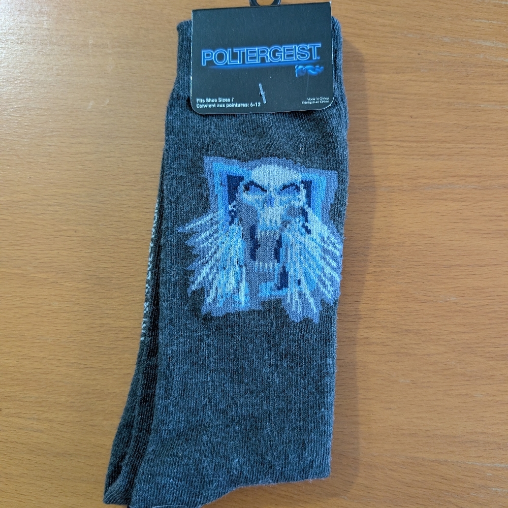 Poltergeist Crew Cut Socks Size 6-12 Rock And Roll